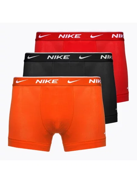 Boxerky Nike Everyday Cotton Stretch Trunk 3 páry team orange/uni red/black černé