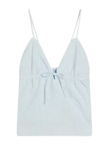 Bershka Top svetlo modra bela