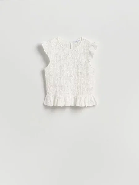 Reserved Ažúrová blúzka biela