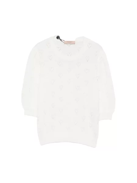 Dzianinowy sweter Twinset biały