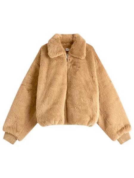 Kołnierzykowy sztuczne futro futro Good American