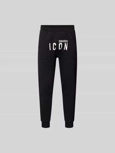 Spodnie dresowe z nadrukiem z logo Dsquared2 czarne