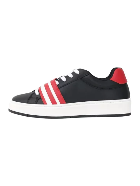 Sneakersy Gcds skórzane z logo czarne