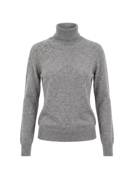 Pulover Ermanno Scervino din dantelă gri