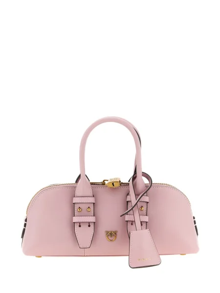 Geanta de piele Pinko din piele roz