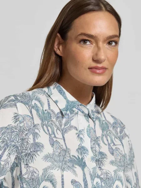 Bluzka o kroju regular fit we wzorze na całej powierzchni Model BEA' 0039 Italy biała