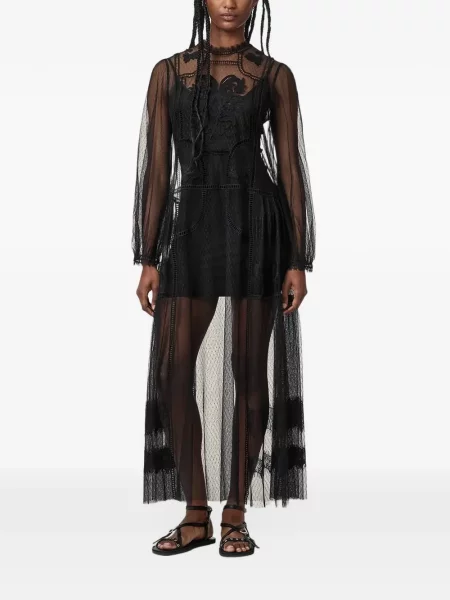 Rochie midi Allsaints plasă negru