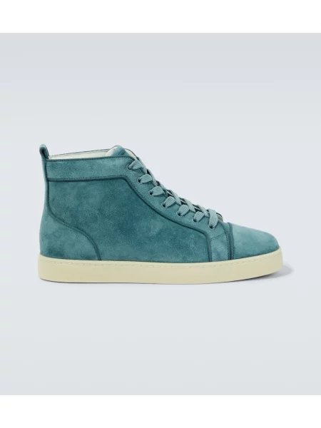 Sneakerși Christian Louboutin din piele de căprioară albastru