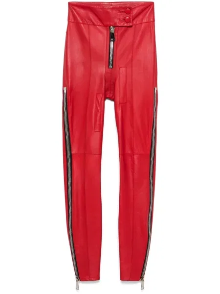Pantaloni Mitiliane Couture din piele roșu