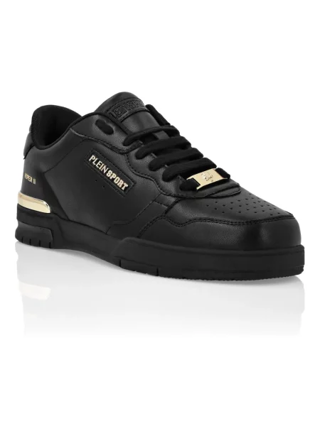 Sneakersy Philipp Plein skórzane w tygrysie prążki czarne