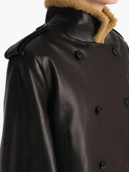 Geanta de piele Khaite negru