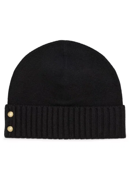 Czapka beanie z detalem z logo Lauren Ralph Lauren czarna