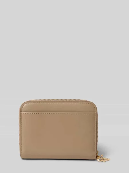 Portfel z detalem z logo Ck Calvin Klein beżowy