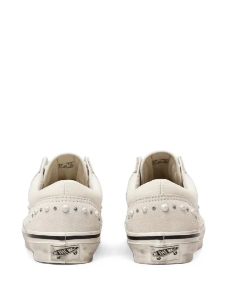 Sneakerși Vans Old Skool cu perle alb