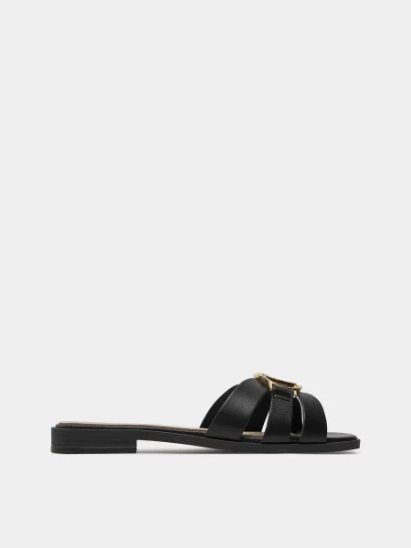 GUESS Шльопанці Шкіра чорний