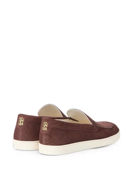 Sneakerși Brunello Cucinelli din piele de căprioară maro