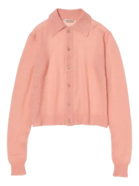Cardigan Auralee de mohair roz