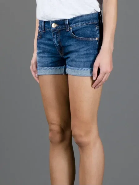 Pantaloni scurți din denim Pierre Balmain albastru
