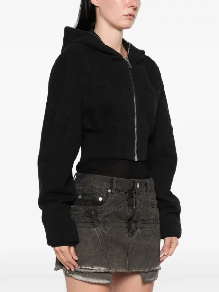 Decupat geacă Rick Owens Drkshdw cu glugă maro