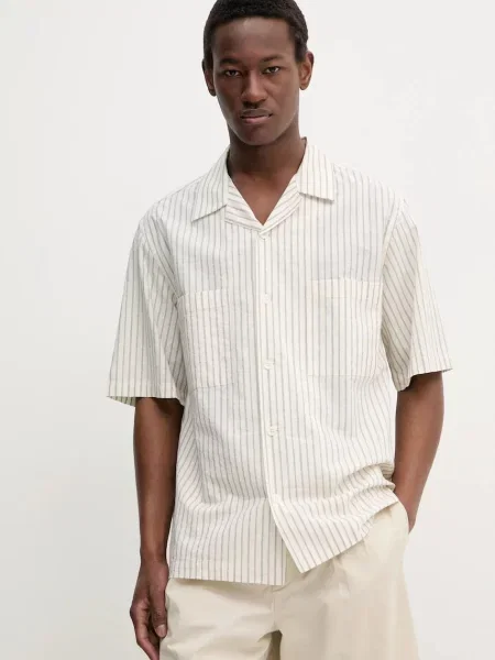 Košulja BARENA VENEZIA Camicia Mola za muškarce regular s klasičnim ovratnikom bež