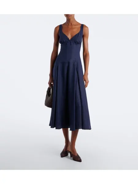 Rochie midi Faithfull de in albastru