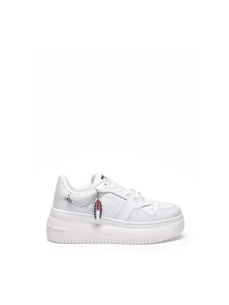Sneakersy Tommy Jeans skórzane retro białe