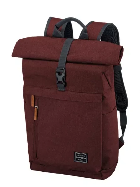 Travelite Basics Roll-up Bordeaux Hátizsák piros