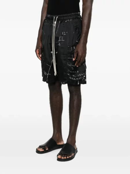 Krátké zúžené kraťasy Rick Owens černé