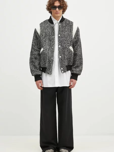 Шерстяной бомбер Kenzo черный
