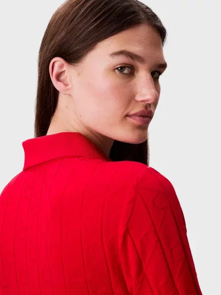 Жаккардовое джинсовое платье Calvin Klein Jeans красное