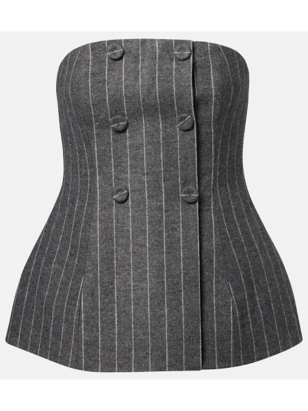 Top Carolina Herrera cu dungi gri