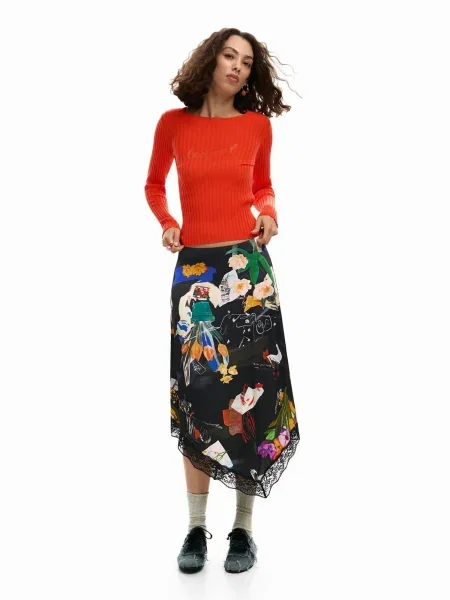 Desigual Fustă mai multe culori negru