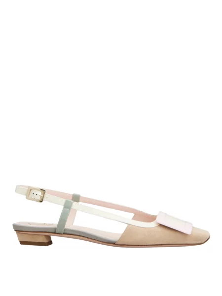 Balerinki Roger Vivier skórzane na sprzączkę