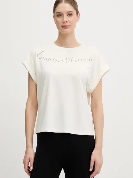Emporio Armani Underwear kratka majica z bombažem bež