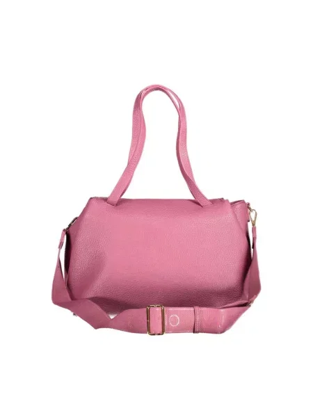 Lniana shopperka Valentino By Mario Valentino różowa