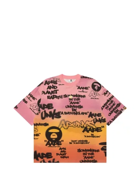 Tricou Aape By A Bathing Ape cu imagine roz