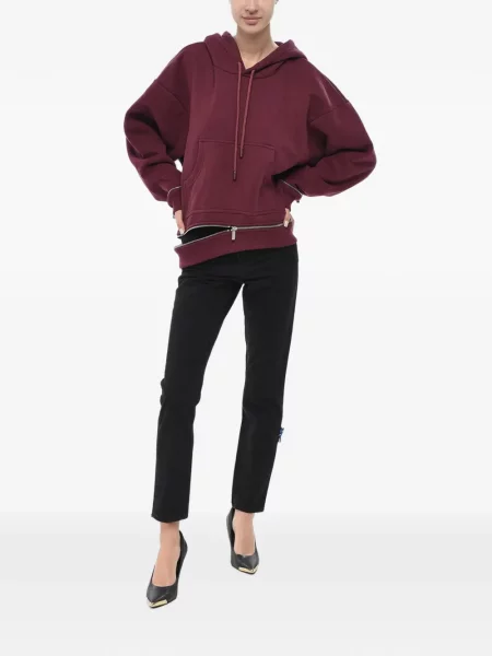 Hanorac cu glugă Off-white cu cordon alb