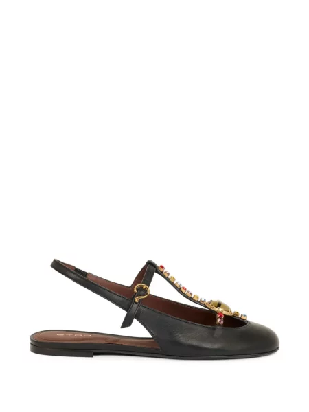 Sandale Etro din piele slingback negru