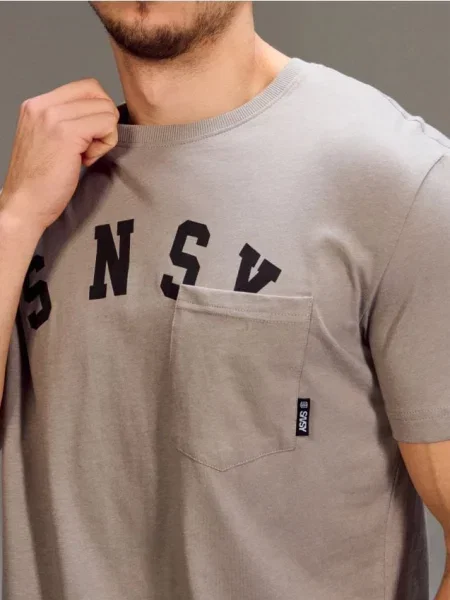 Sinsay koszulka z krótkim rękawem szary