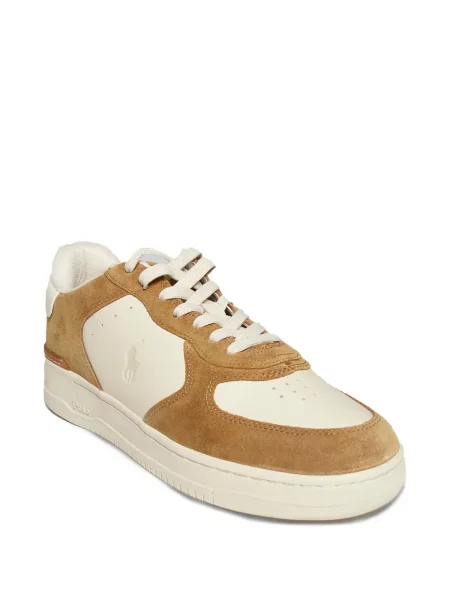 Велурени сандали Polo Ralph Lauren с връзки на платформе черно