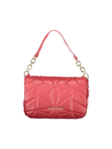 Lniana torebka Valentino Bags czerwona