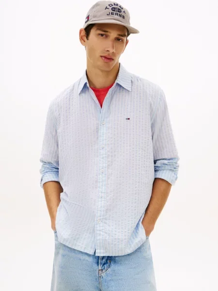 Tommy Jeans koszula casual Mężczyźni Comfort Fit S niebieski