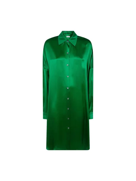 Sukienka koszulowa Dries Van Noten zielona