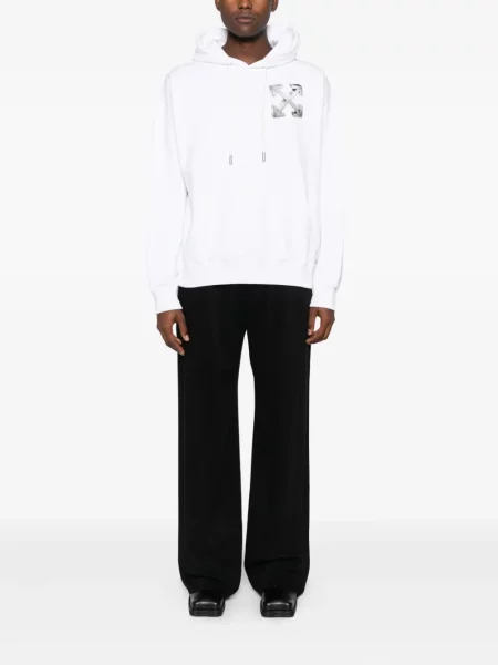 Majica s kapuljačom Off-white s printom bijela