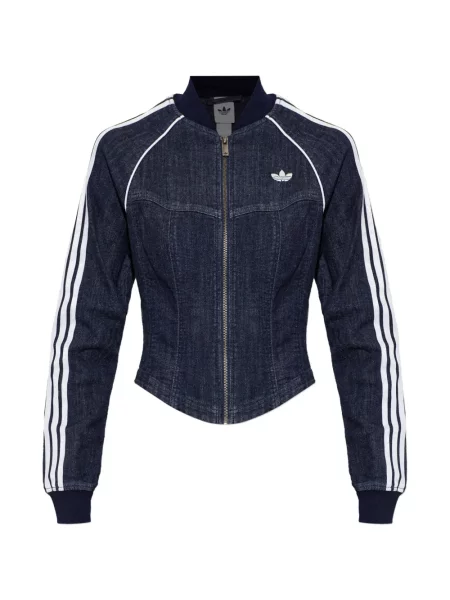 Μακρύς ριγέ τρέξιμο πουλόβερ Adidas μπλε