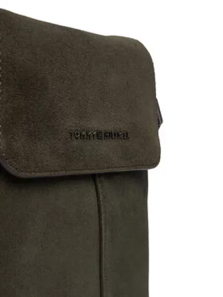 Crossover torbica Tommy Hilfiger Metal Logo Suede Crossbody Bag zelena