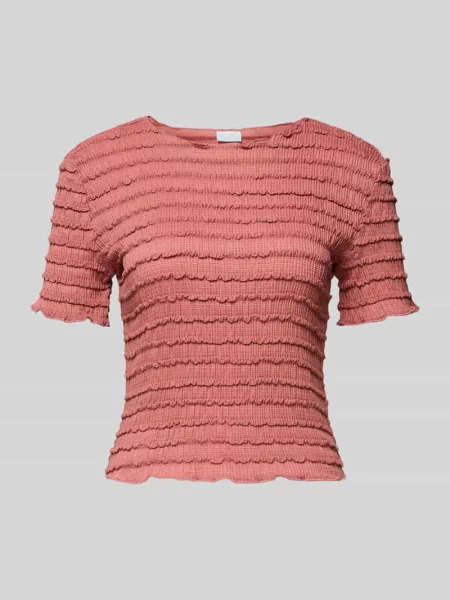 T-shirt z fakturowanym wzorem i okrągłym dekoltem Jake*s Collection