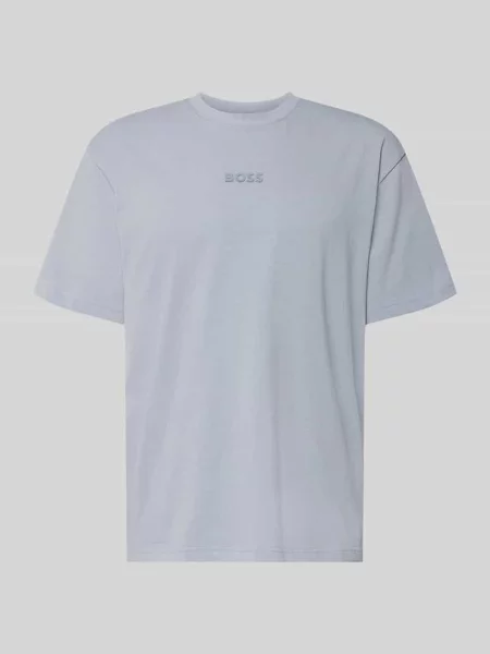 BOSS Green t-shirt z nadrukiem niebieski