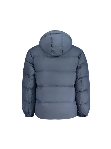 Kurtka jeansowa Tommy Jeans z kapturem z długim rękawem niebieska