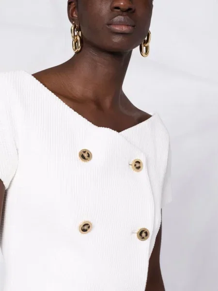 Krótka marynarka Philipp Plein dwurzędowa biała